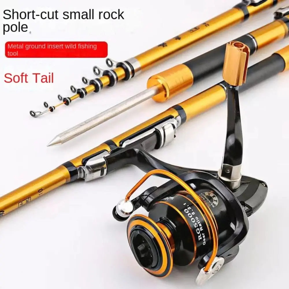 1.5M-3.0M Fishing Rod Mini Short Light Retractable Carbon Fiber Lure Rod Telescopic Casting Spinning Portable Travel Fishing Rod