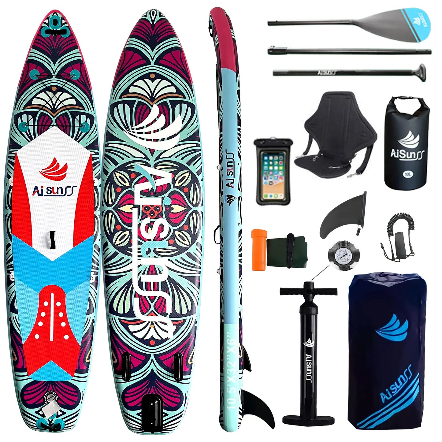 Inflatable Stand Up Sup Paddle Board Sub Board, Wakeboard, Soft Surfboard, Foldable, High Quality