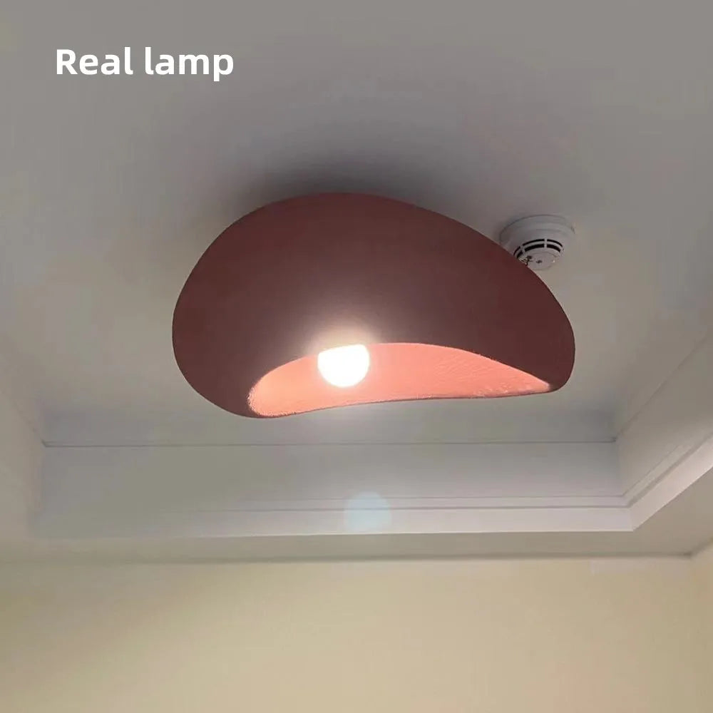 Nordic Minimalist Wabi Sabi E27 Led Ceiling Lamps Chandelier Cream Style Bedroom Ceiling Lights Lustre Decor Led Lamp Fixtures