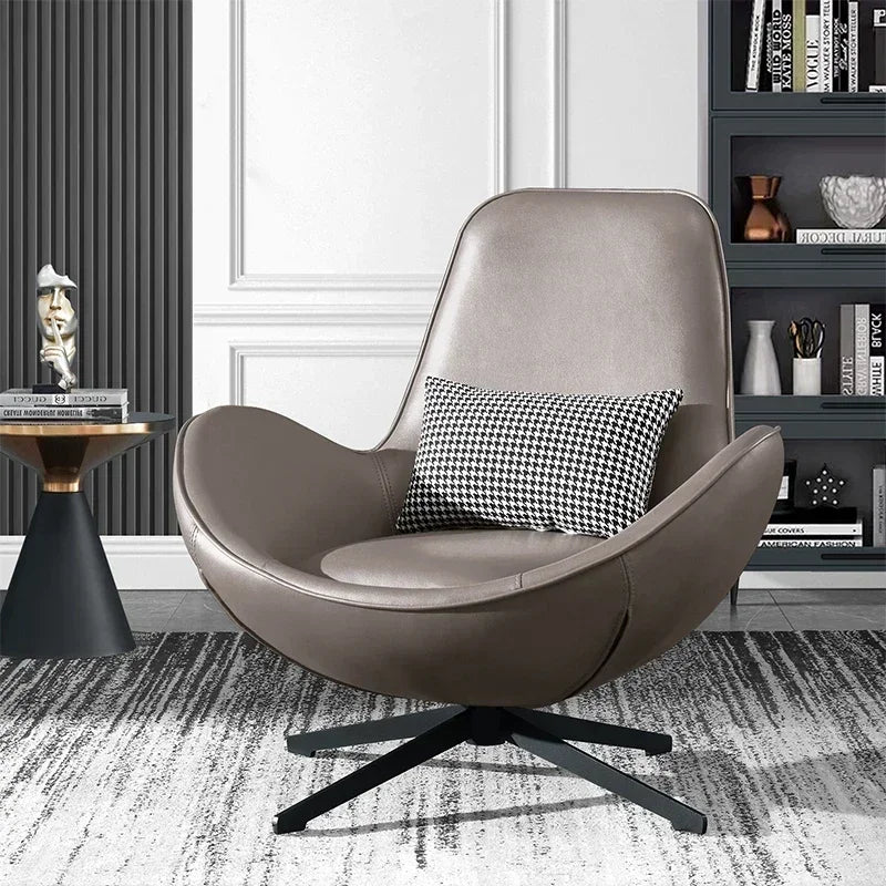 European Design Chair Office Black Metal Leg Cushions Leather Relaxing Bedroom Events Interior Sillas Salon Modern Furniture