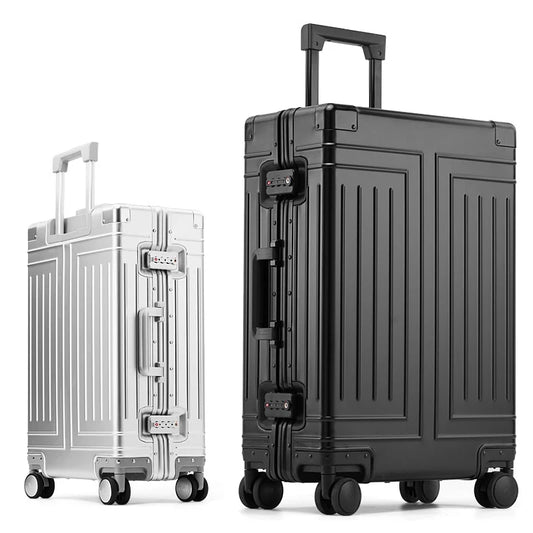 20"24"26"30" Inch Aluminum Trolley Suitcase Waterproof Metallic Cabin Luggage Trolly Bag Aluminium Travel Suitcase With Wheels