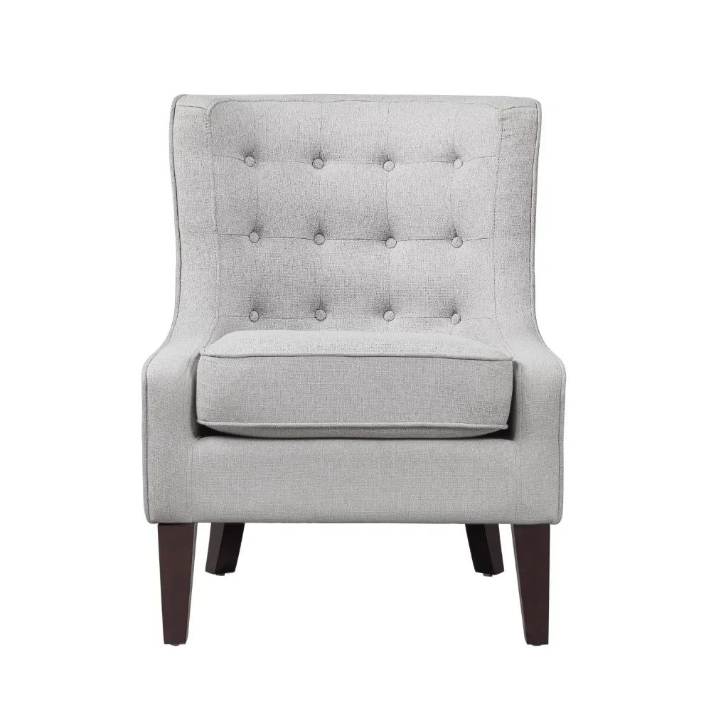 Designer Chair, Mason Transitional Accent Chair, Light Grey Fabric, Living Room Furniture Lounge Sofa Nordic Sofa