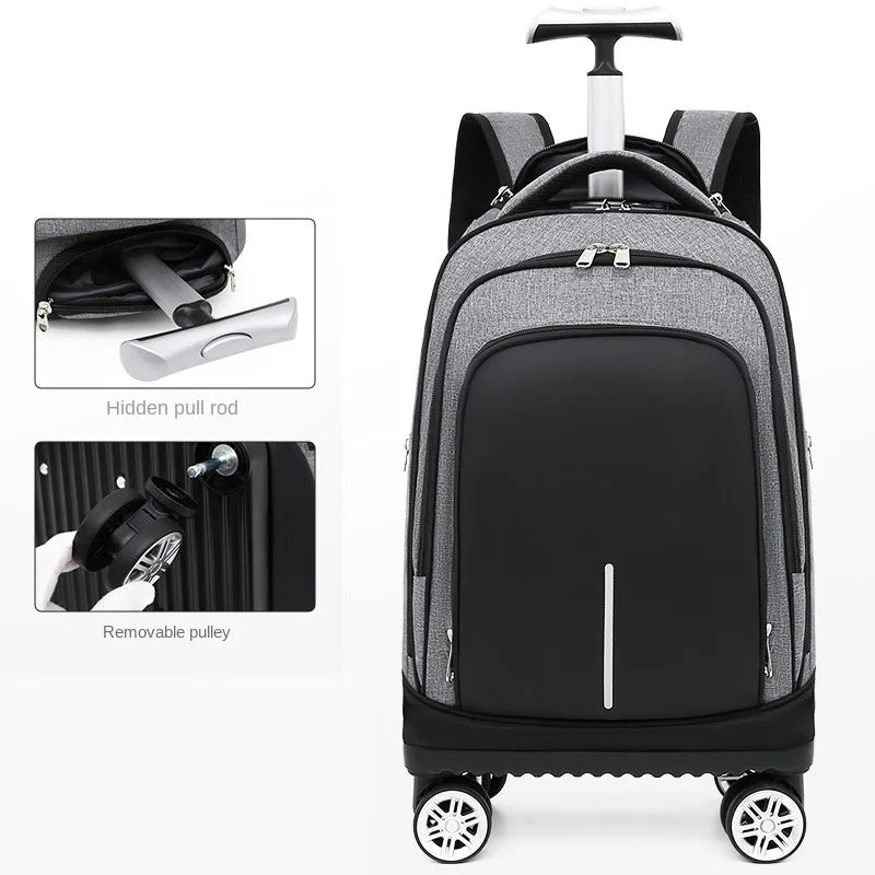 Travel Suitcase Trolley Backpack With wheels Large Capacity Wheeled Bag School Backpack Rolling luggage Laptop Business Luggage