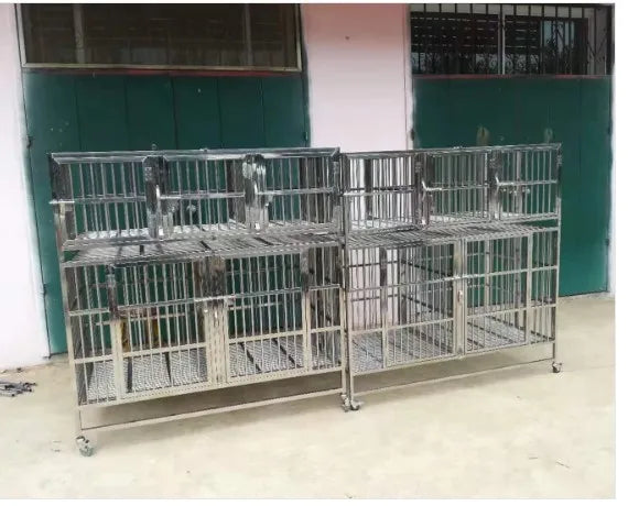 3 Layers Foldable stainless steel Dog Cages Dog Kennels Cat Kennels Stainless steel Pet Kennels  Free of Assembly