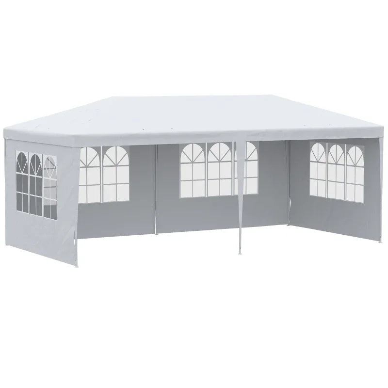 White Large Gazebo Canopy Party Tent with 4 Removable Window Side Walls, Outdoor Events,For outdoor backyard gardens