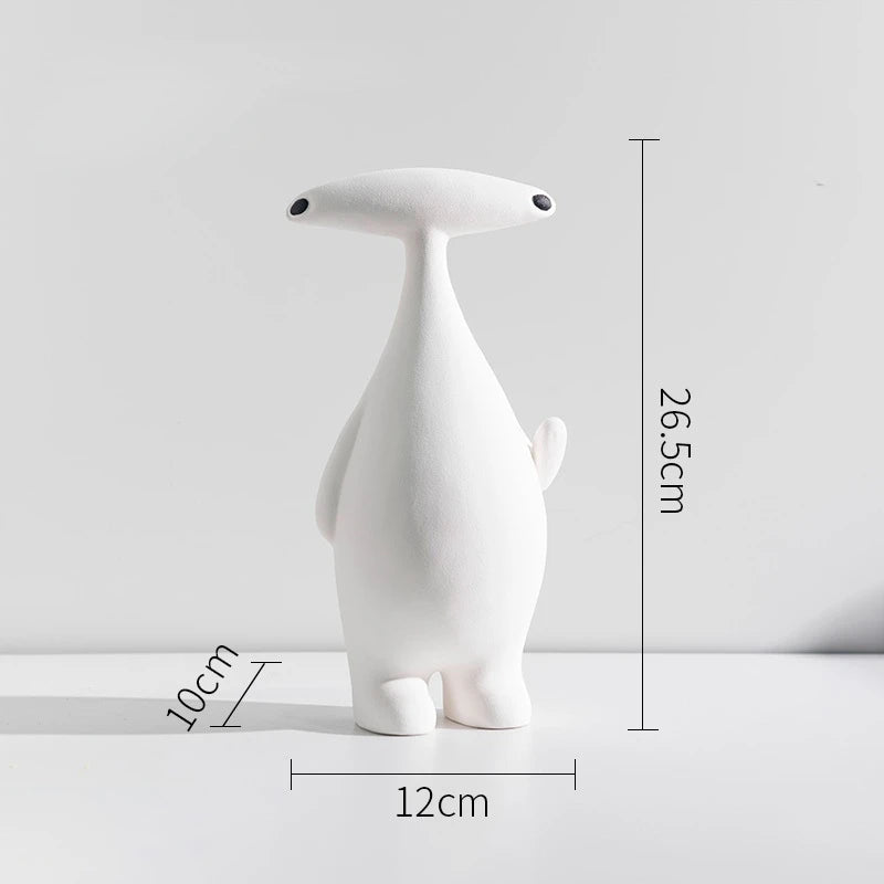 Nordic Modern Minimalist Creative Abstract Character Sculpture Cartoon Alien Resin Crafts Home Living Room Bedroom Decoration