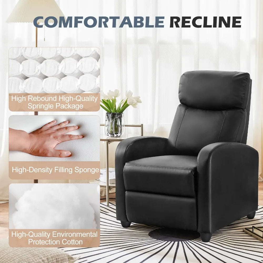 2023 New Recliner Chair for Living Room, Massage PU Leather Recliner Sofa