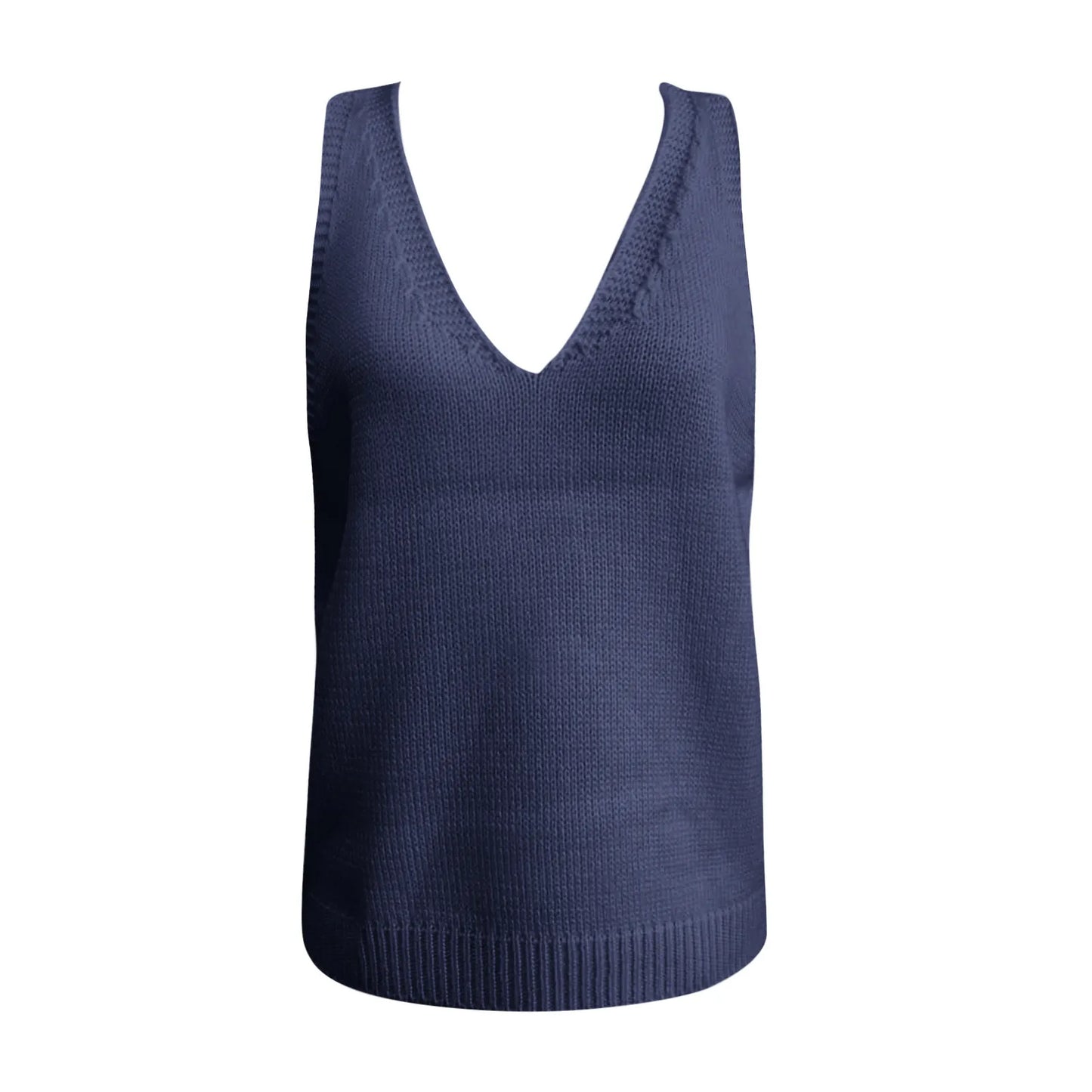 Women Sweater Vest V-neck Knitted Top 2022 New Korean Fashion Knitwear Spring Autumn Jumper Female Solid Sleeveless Pullover