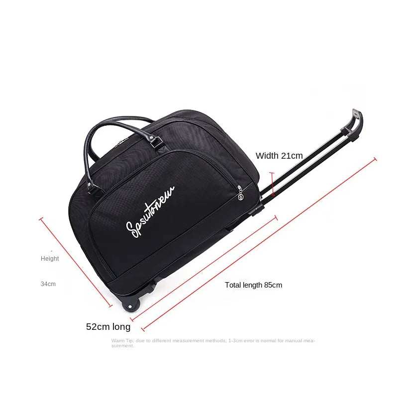 Travel Suitcase Trolley Bag with Wheels Large Capacity Luggage Bags Foldable Duffle Cabin Women Men Hand Luggage Carry On Bags