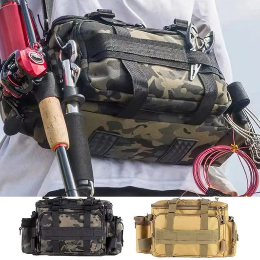 Fishing Tackle Bag Outdoor Fishing Tool Bag Fishing Organizer Bag With Multiple Layers For Hooks Beads Fishing Rods Weights