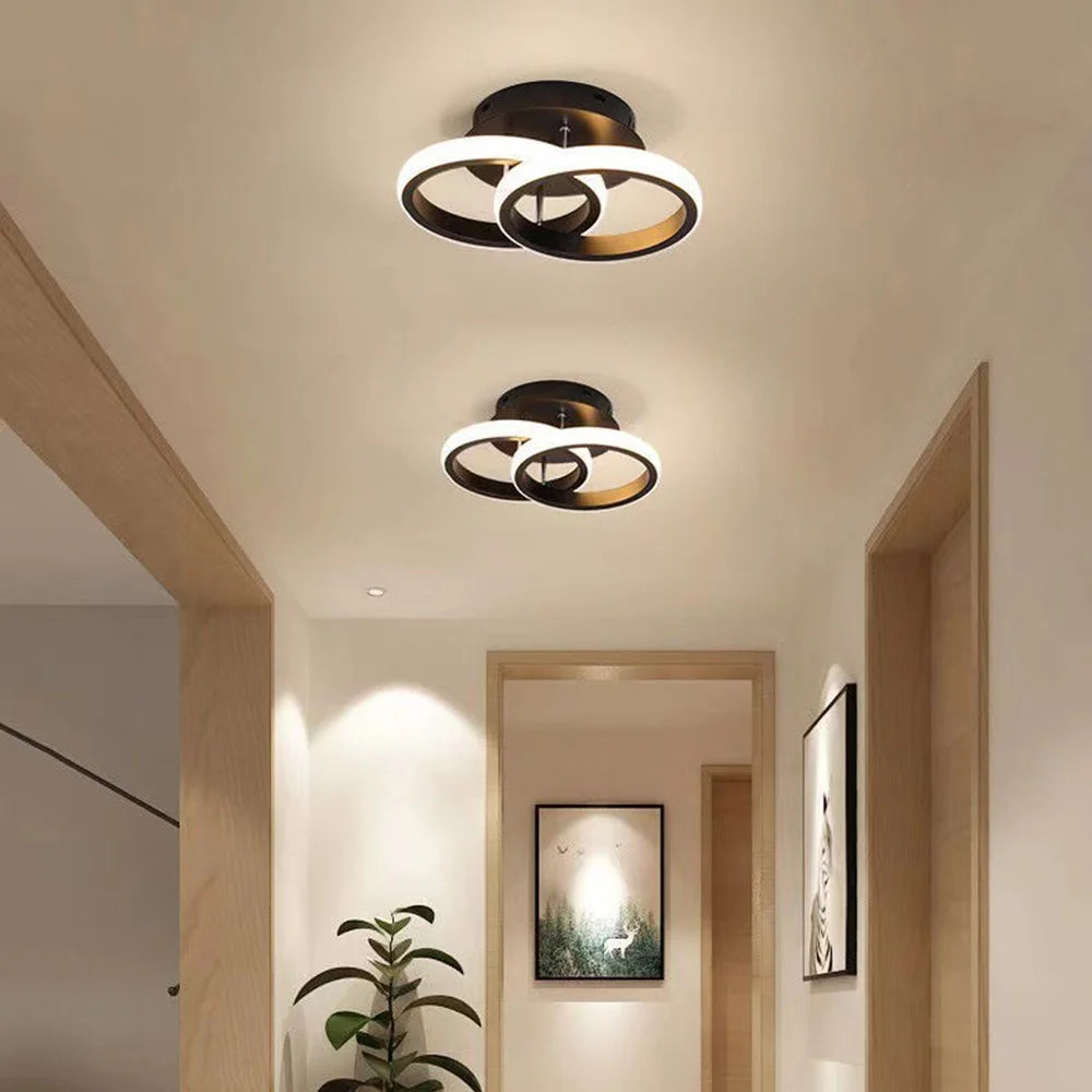 Modern Celing Lamp 110-240V Iron Art Ceiling Chandelier Three-tone Light Ceiling Lamp for Living Room Corridor Balcony Home