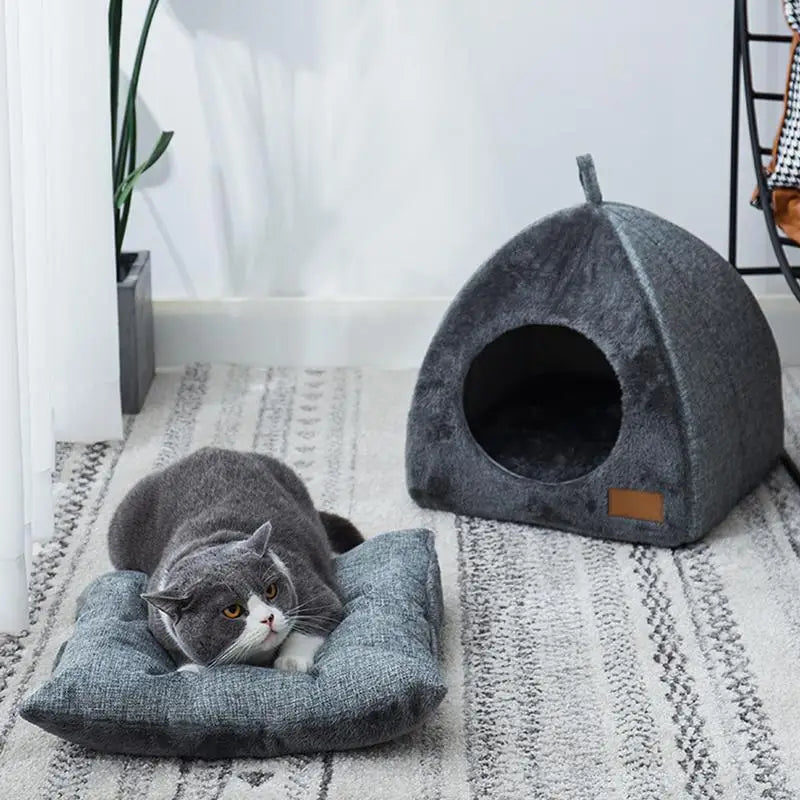 New Deep sleep comfort in winter cat bed small dog house products pets tent cozy cave beds with Removable Design  Indoor