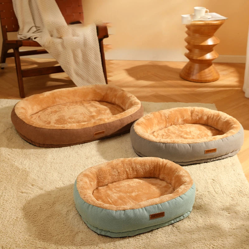 New Winter Warm Dog Bed Pad Dogs Cats Fluff Sleeping Mat Pet Oval Thickened Cushion For Small Medium Large Dogs Pet Supplies