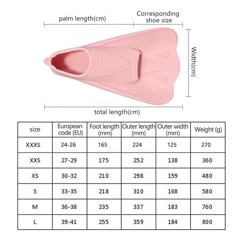 Swim Fins For Children Scuba Diving Snorkeling Soft Short Training Flippers Swimming Supplies Short Training Flippers For Freest