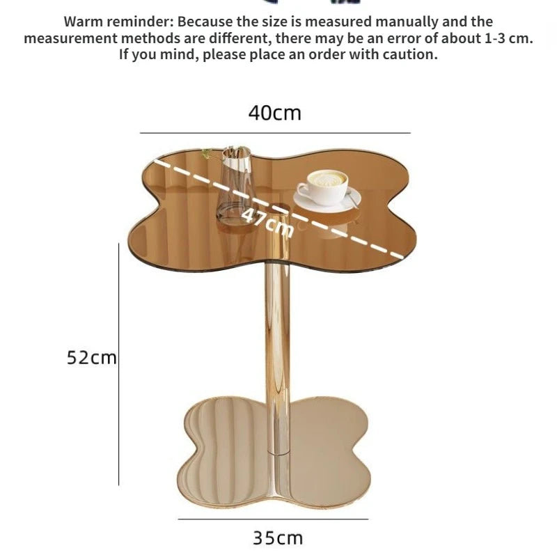 Creative Home Living Room Sofa Side Coffee Tables Cloud Shape Bedside Tables Simple Stainless Steel Table Tempered Glass Mesas