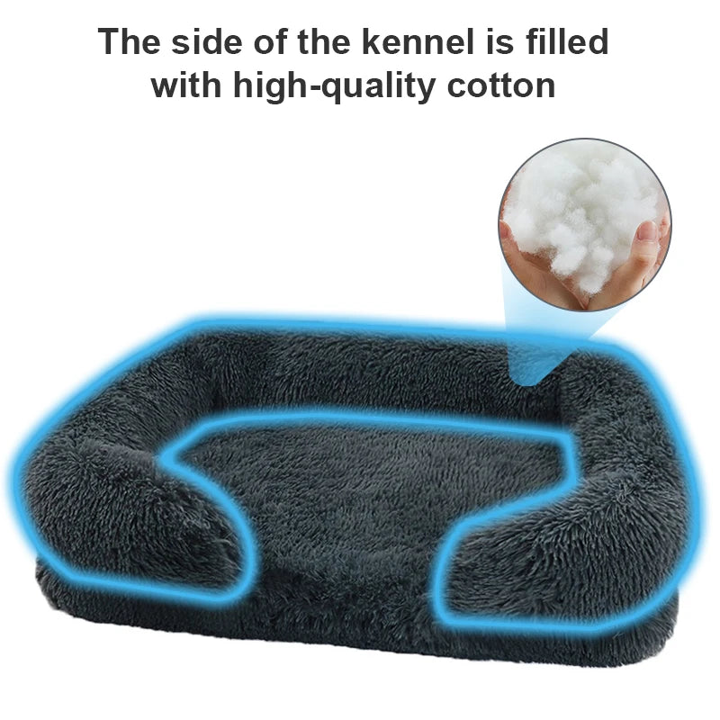 Pet Dog Bed Dog Sofa Deep Sleep Small Medium Large Dog House Square Thickened Warm Dog Mat Kennel Pet Product Accessories