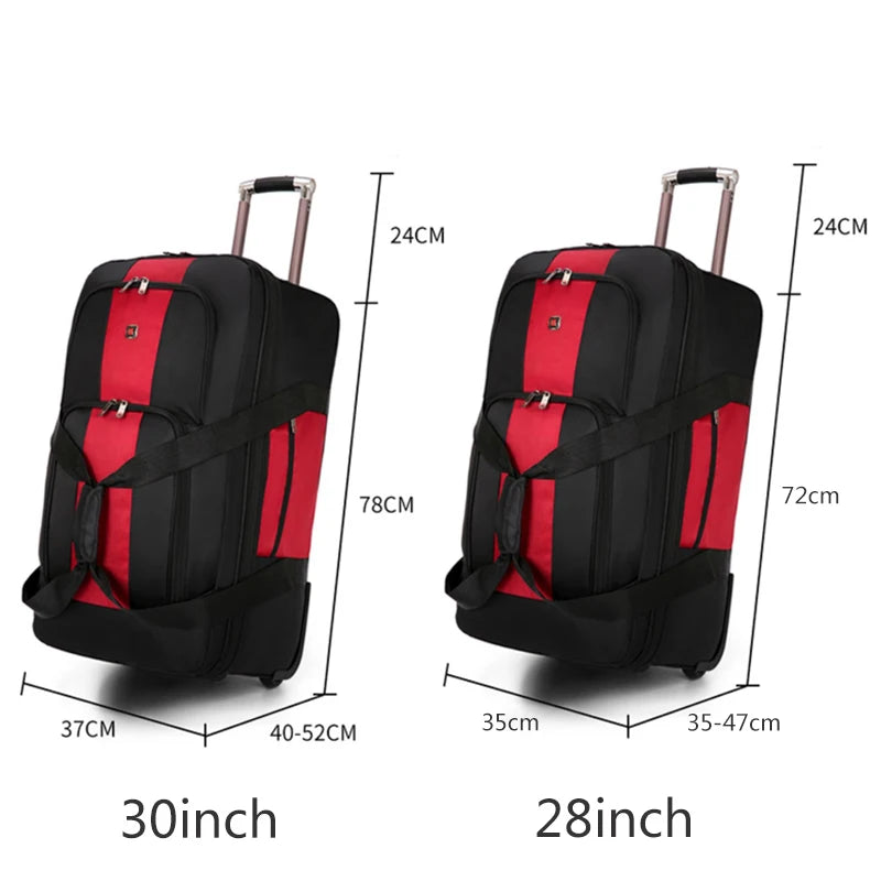 Trolley Bag Wheeled Storage Bag Carry-on Luggage Travel Suitcase Bag Oxford Waterproof Super Large Capacity Rolling Luggage