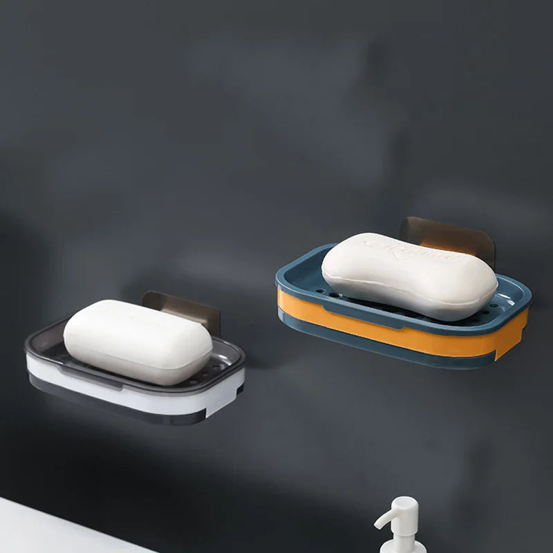 1PC Non-slip Soap Holder Bathroom Strong Suction Drain Rack Soap Dishes Household Suction Cup Wall Mounted Soap Dish