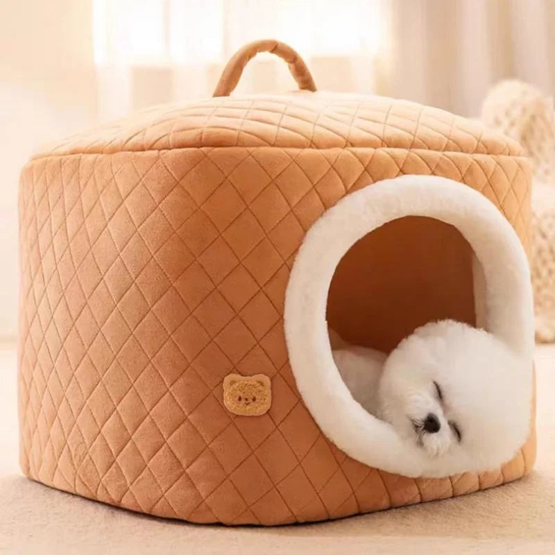 Winter Deep Sleep Cat Bed Soft Warm Pet Cushion House Cozy Dog Cat Basket Tent Cat Mat Bag Cave For Small Medium Dogs Cats