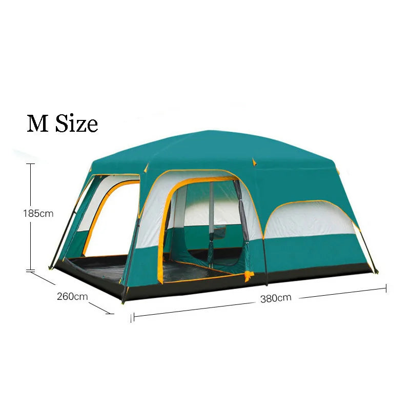 Double Layers Outdoor Camping and Tourist Tent, Rainproof Sunscreen, Luxury Pergola, Medium Size, 1Sleeping Room, 1Hall