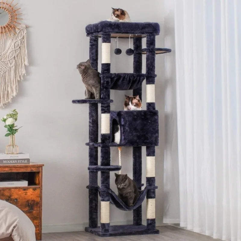 Cat Tree for Large Cats 20 lbs Heavy Duty,69 inches XXL Cat Tower for Indoor Cats,Multi-Level Cat Furniture Condo for Cats