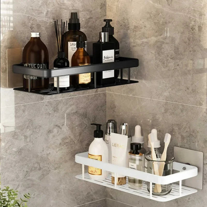 2PCS Bathroom Shelf Kitchen Storage Organizer Aluminum Alloy Shampoo Rack Shower Shelf Bathroom Accessories No Drill Shelf