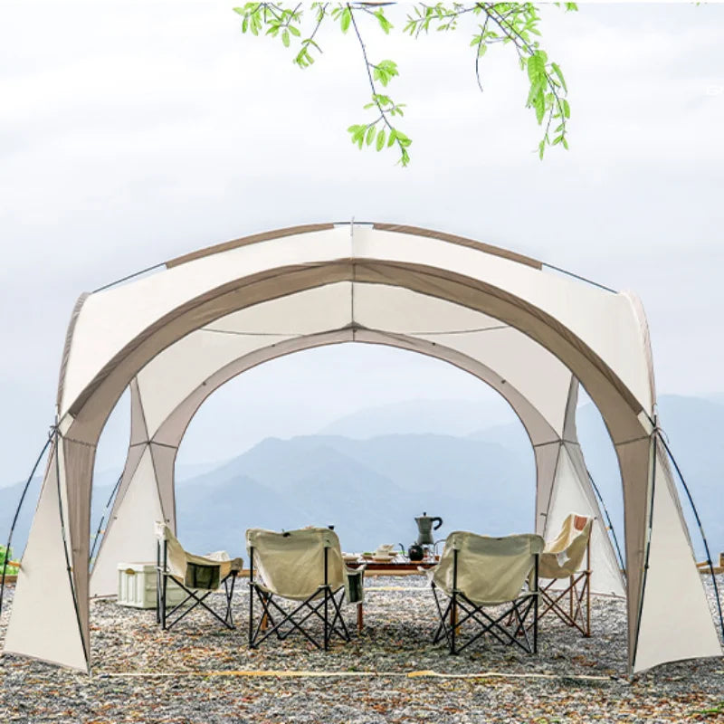 8-10 Person Outdoor Camping 420*420*230CM Waterproof Sunscreen Tents Light Luxury Round Big Canopy Large Awning Pergola Tent