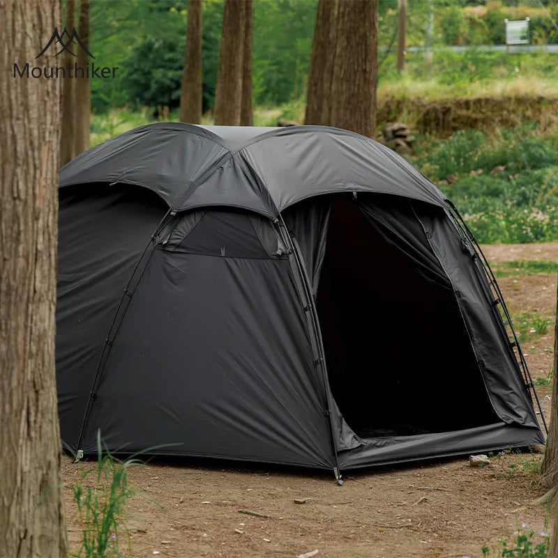 Black Ball Camping Tent Outdoor Luxury Single Layer Tourist 210T Anti-tear Seams Taped Waterproof Windproof Family Hiking Beach