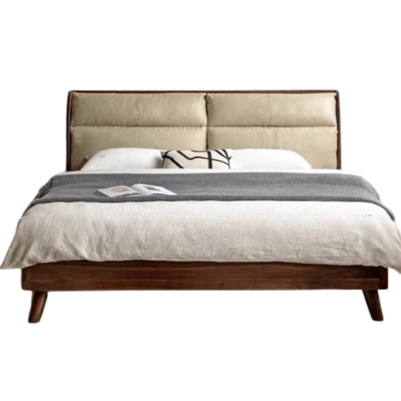 Modern Wooden Designer Bed Double Simple Large Luxury Floor Bed Bedframe Headboards Muebles Para Dormitorio Nordic Furniture