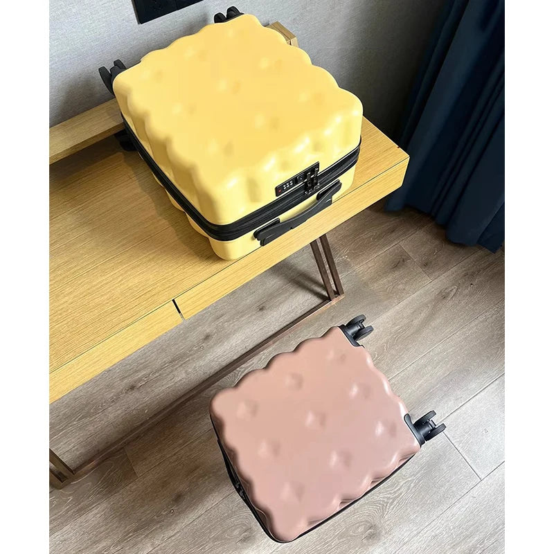 Cookie Suitcase Girl Small Size Luggage Lightweight Children's Suitcase on Wheels Cute Password Trolley Bags Students