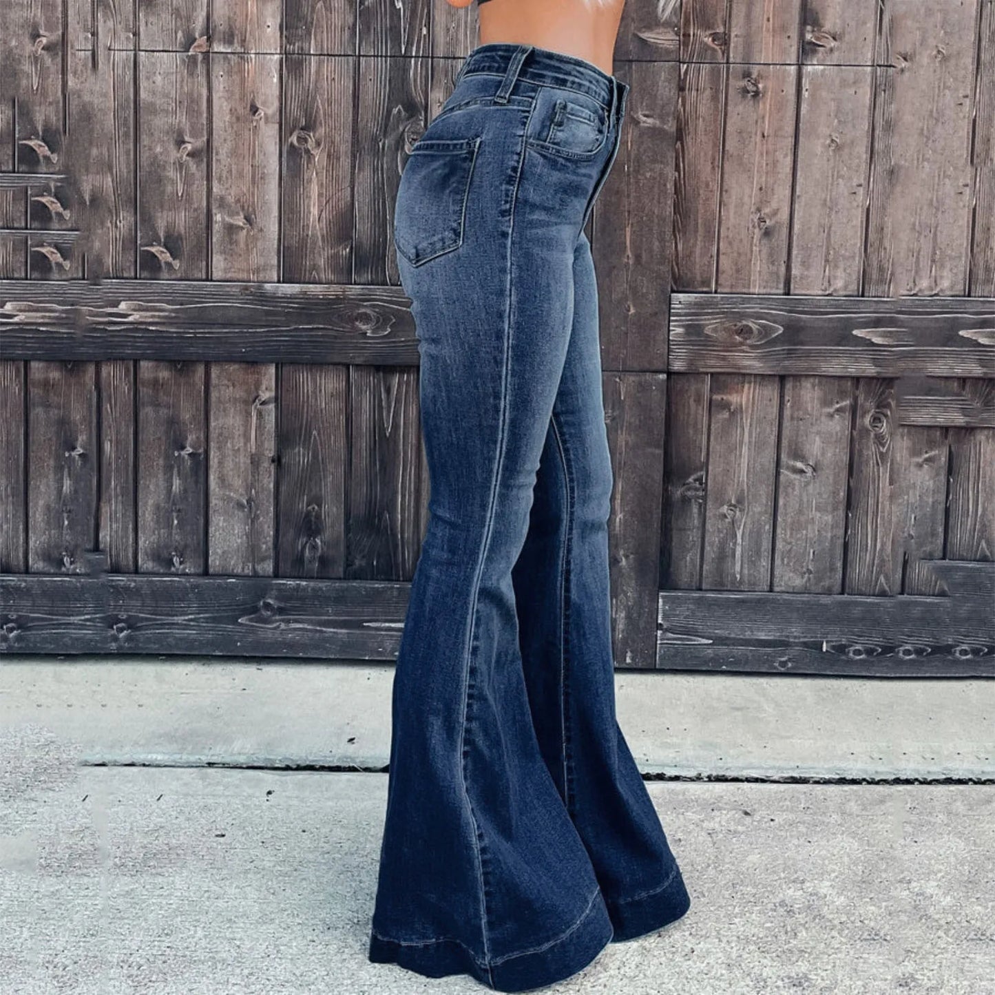 Free Shipping High Waist Cargo Pants Washed Solid Temperament Single Breasted Flared Jeans Denim Streetwear 90s Vintage Clothes