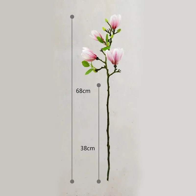 Artificial Magnolia Flower Branch For Home Living Room Decoration Fake Silk Flower Plant Wedding Party Simulation Flower Bouquet