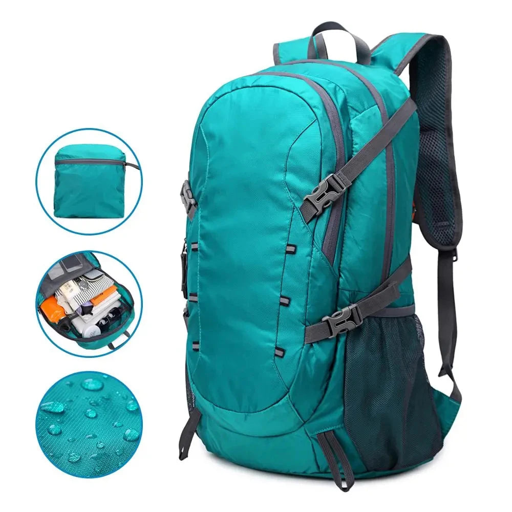 Outdoor Foldable Backpack 40L Ultralight Waterproof Soft Camping Shoulder Pack Climbing Travel Mountaineering Hiking Cycling Bag