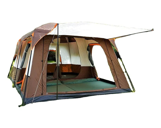 Large Luxury Double Layer 2 Rooms 1 Living Room  Family Camping Outdoor Waterproof Tent  Gazebo