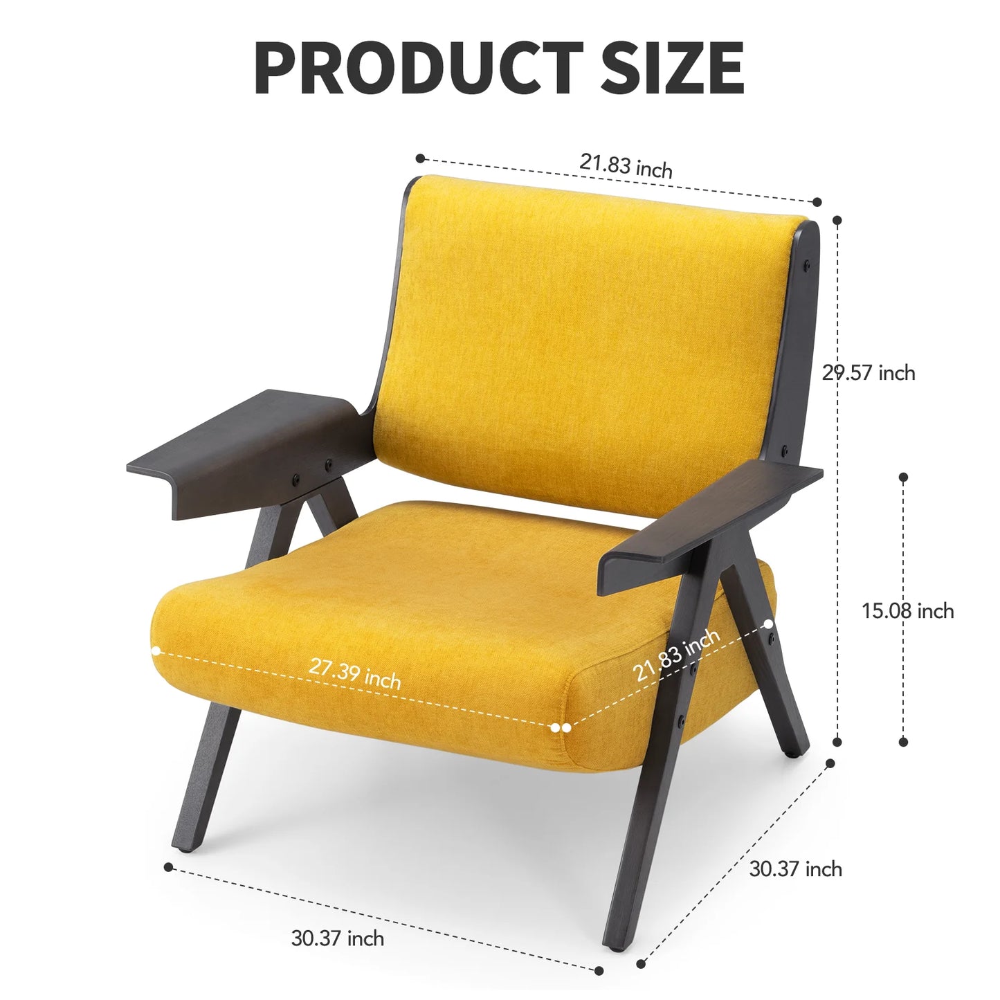 Light Luxury Yellow Lounge Chair Modern Minimalist Home Accent Chair Internet Celebrity Minimalist Nordic Hotel Back Chair