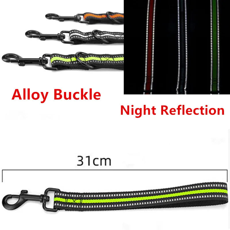 Dog Leash Short Dogs Leash Reflective Leashes for Large Dogs Walking Nylon Short Rope Car Seat Belts for Dog Traveling Pet Chain