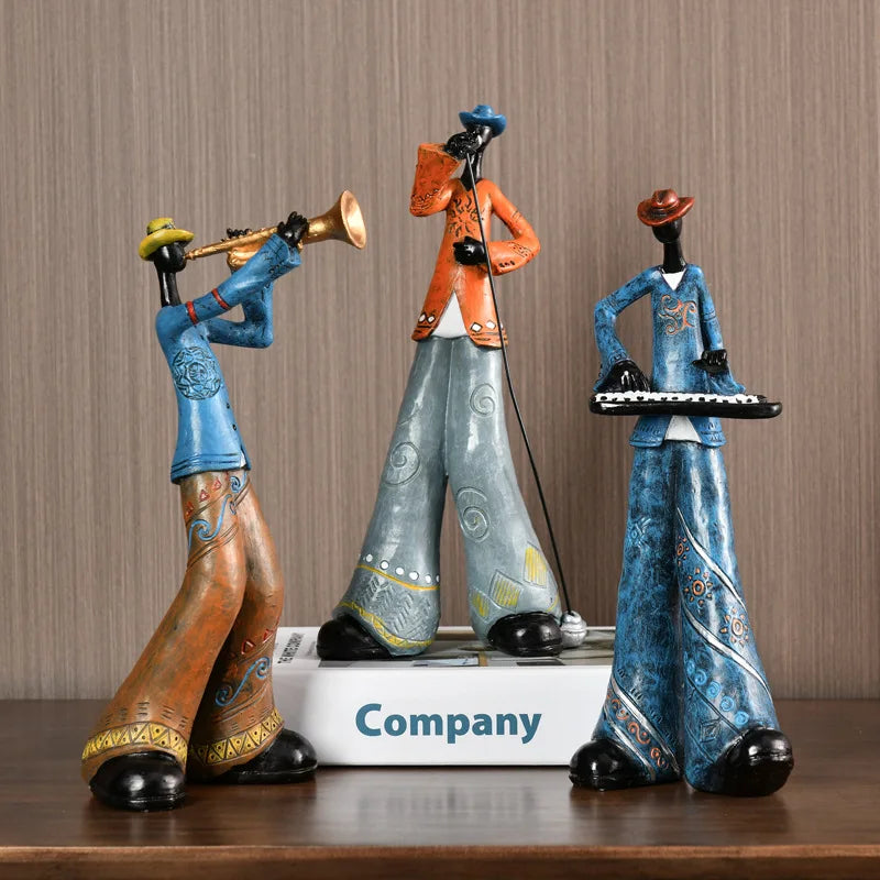 Creative American Band Decoration Musical Instrument Model Living Room Porch Study Nordic Arts and Crafts Statue Sculpture Home