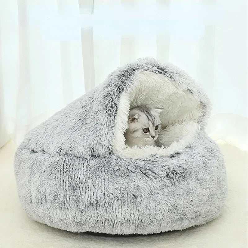 Spring 2 In 1 Cat Bed Round Pet Bed House Dog Bed Sleeping Bag Sofa Cushion Nest For Small Dogs Cats Kitten  dog house