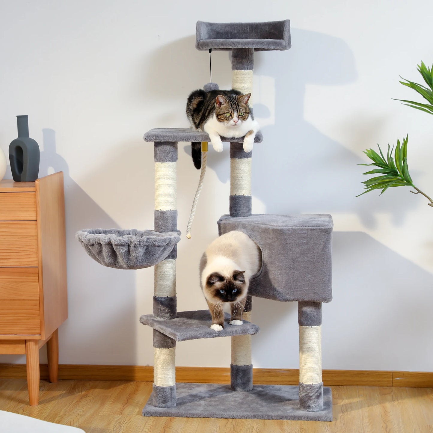 Free Shipping Multi-Level Cat Tree with Condo Cat Scrapers Cat Accessories gatos когтеточка для кошек игрушки для кошек когтеточ