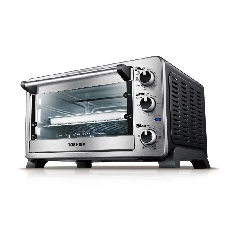 Toshiba MC25CEY-SS 6-Slice Convection Toaster Oven, Stainless Steel electric oven  hornos para panaderia