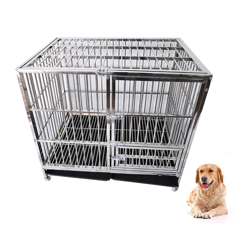 Hot selling metal kennel mesh folding stainless steel pet dog animal cage