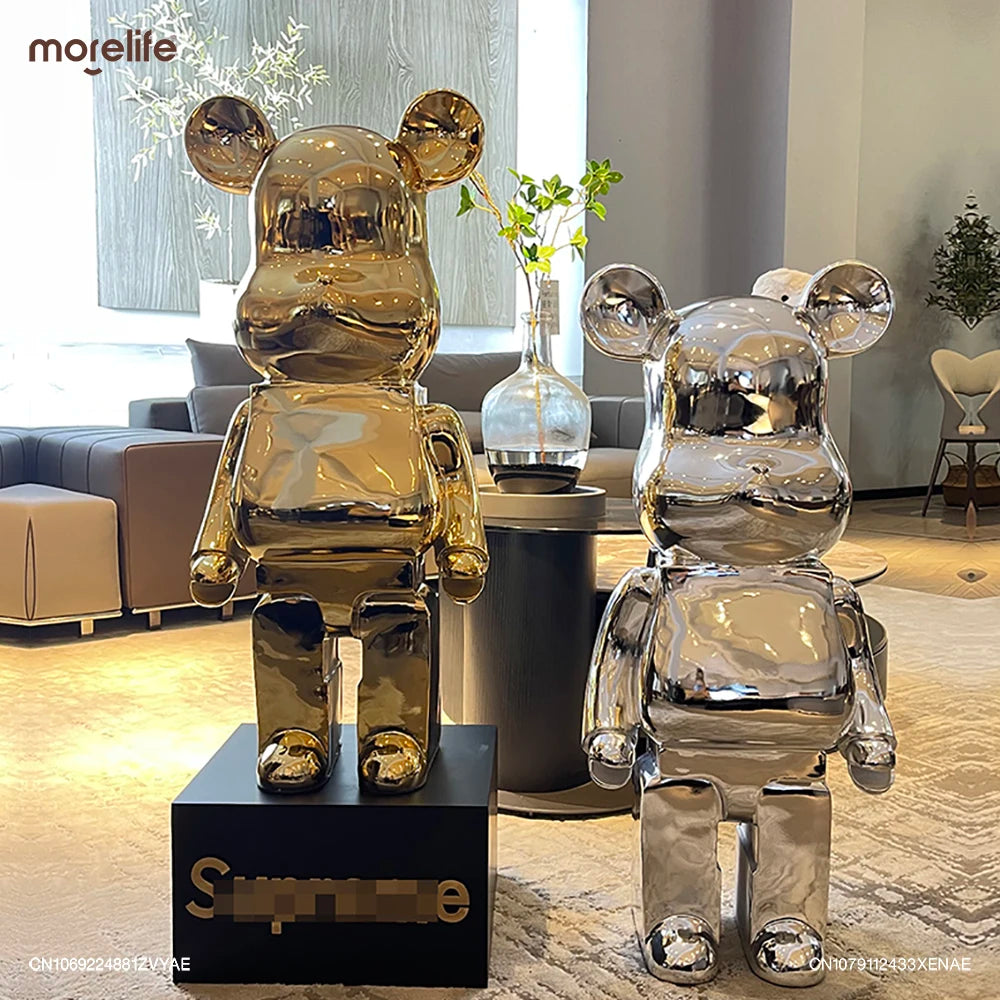 Creative Gradient Electroplated Violent Bear Brick Sculpture Modern Living Room TV Cabinet Bearbrick Statue Decoration Pendant