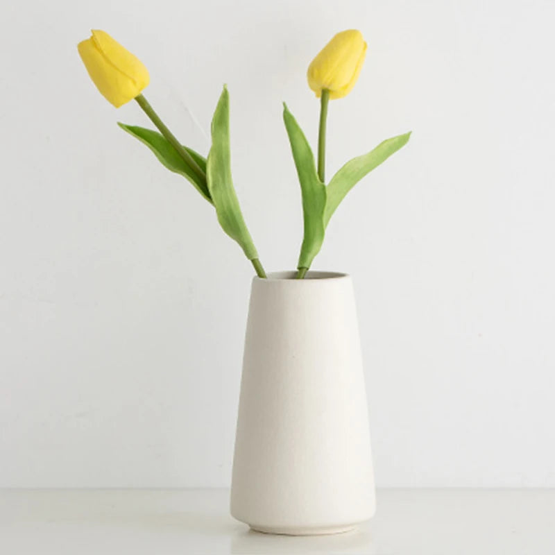 Nordic Flower Vase White Ceramic Vase Wedding Centerpiece Arrangement Plants Flower Pot Home Living Room Desktop Decoration