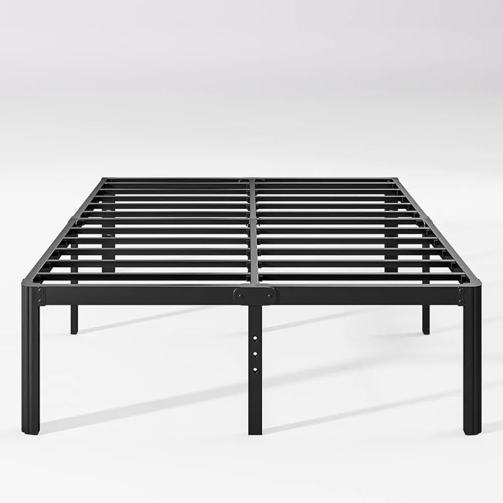 Beds 18in High Queen Bed Frame No Box Spring Needed,Duty Metal Platform Bed Frame Big Size with Round Corners,Noise Free,Black