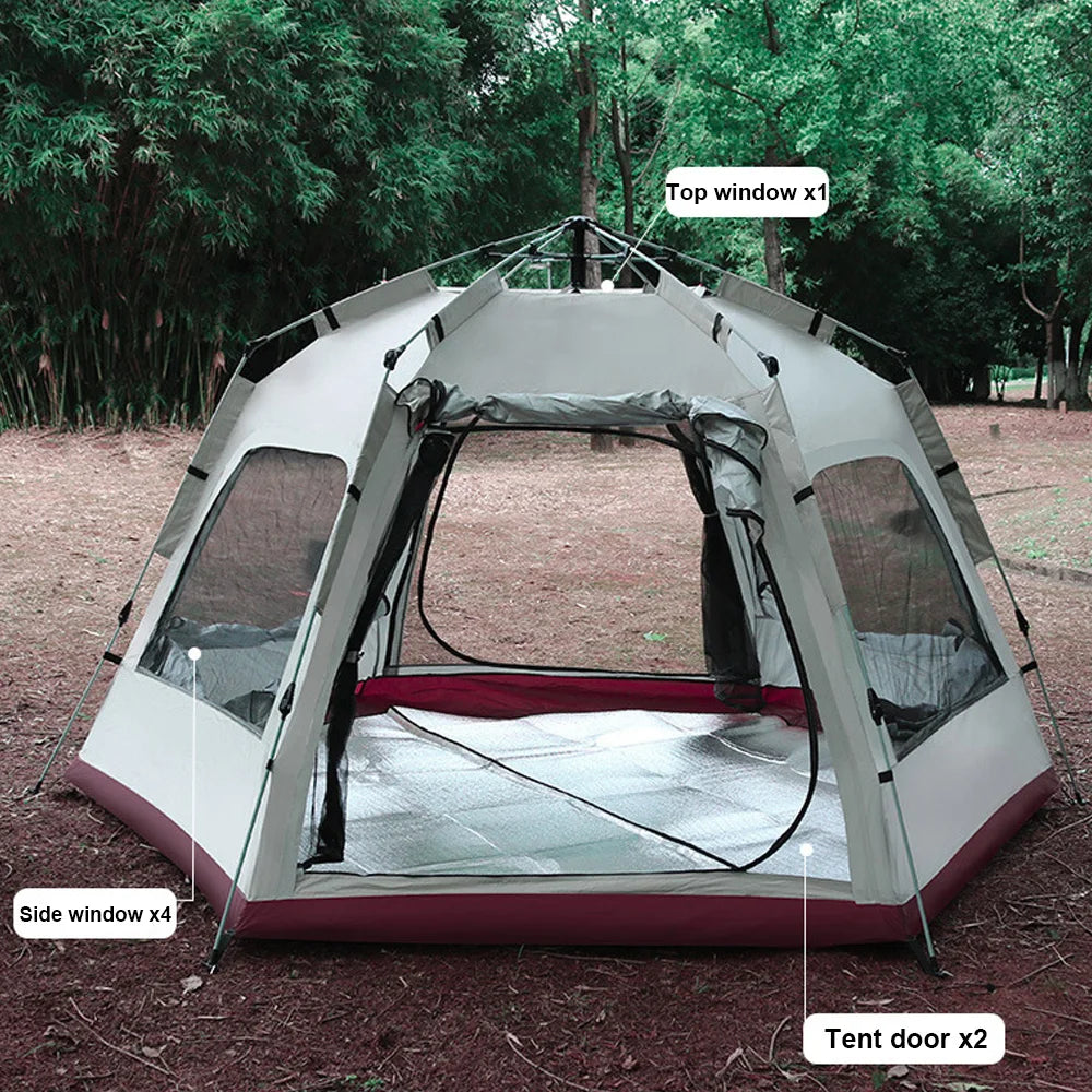 One-touch tent Ultralight Waterproof Automatic Tent Portable 4 Season Backpacking Tent Outdoor Hiking Camping Tent 3-8 Person