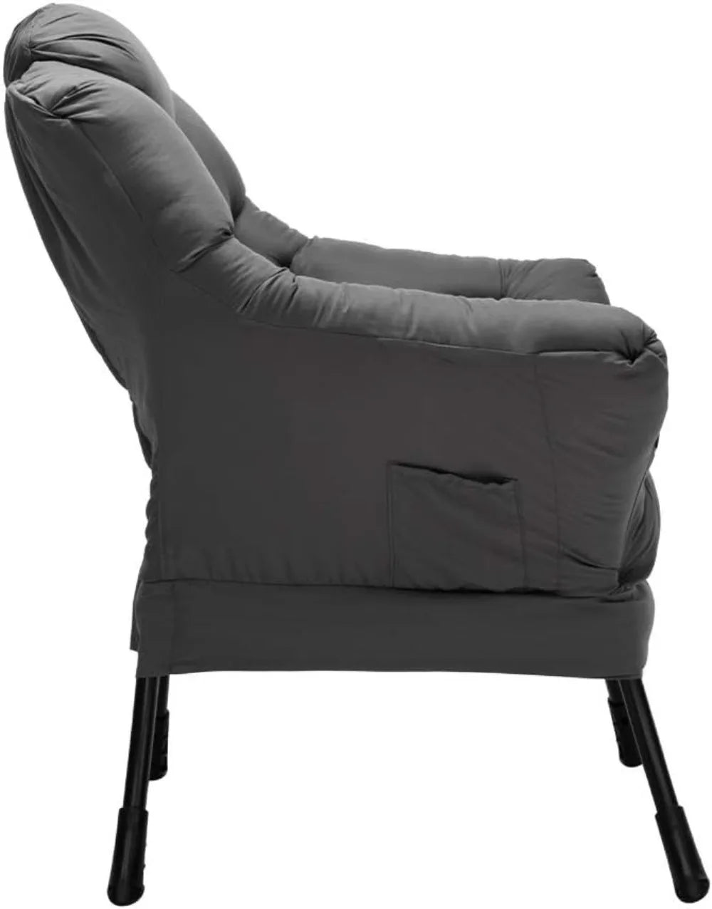 Modern Fabric Large Lazy Chair, Accent Oversized Comfy Reading Chair, Thick Padded Cozy Lounge Chair with Armrest