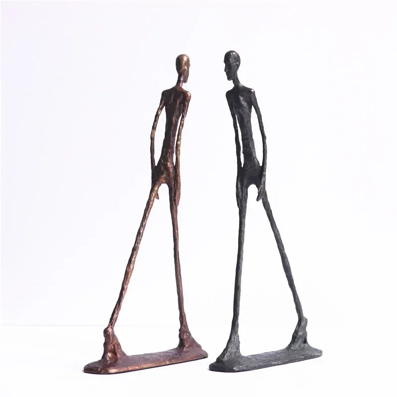 100% Brass Handmade Sculptures Crafts Character Walking Statue Bronze Person Figure Walker Living Room Offices Home Decoration