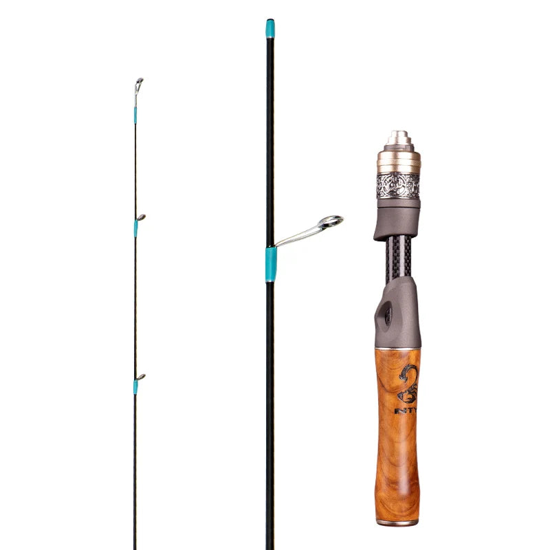 Ultra-Light Fishing Rod Carbon Fiber Spinning/Casting Lure Pole Bait WT 1.5-9g Line WT 3-6LB Wood Handle Fast Trout Fishing Rods