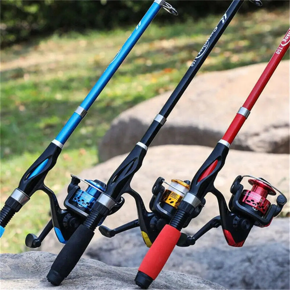 1.1M/1.3M/1.5M SuperHard Travel Fishing Rod Spinning Fishing Pole Portable Telescopic Fishing Rods Fishing Tackle