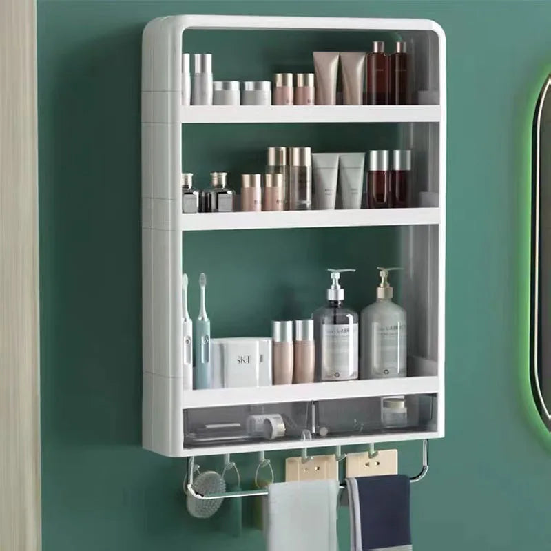 Makeup Storage Shelves Wall Mounts Rack Holder Toiletries Organizer Bathroom Decoration Wall Shelf Bathroom Towel Kitchen Shlef